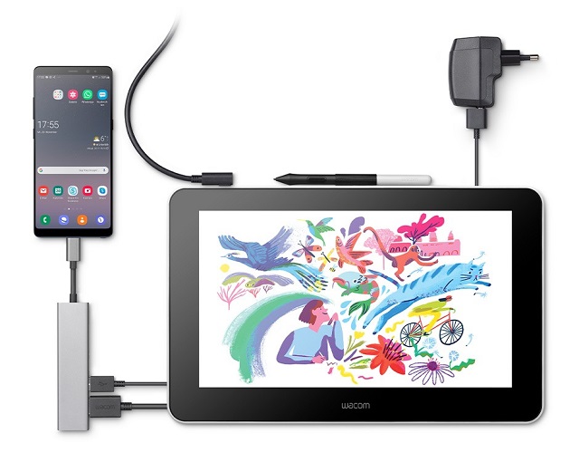 Wacom One Display drawing tablet connect to Android Phone