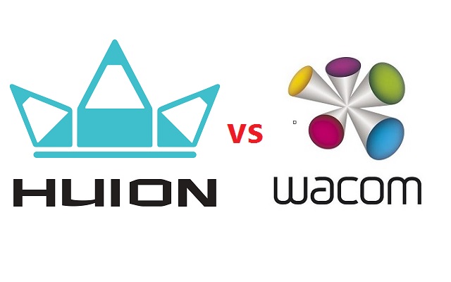 Huion-vs-Wacom-brand-logo