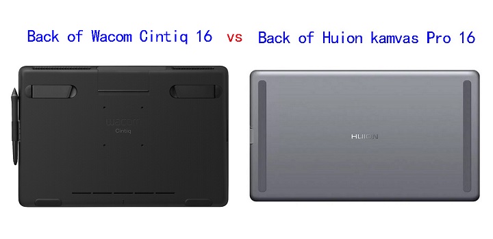 Back of wacom cintiq 16 vs Huion kamvas Pro 16