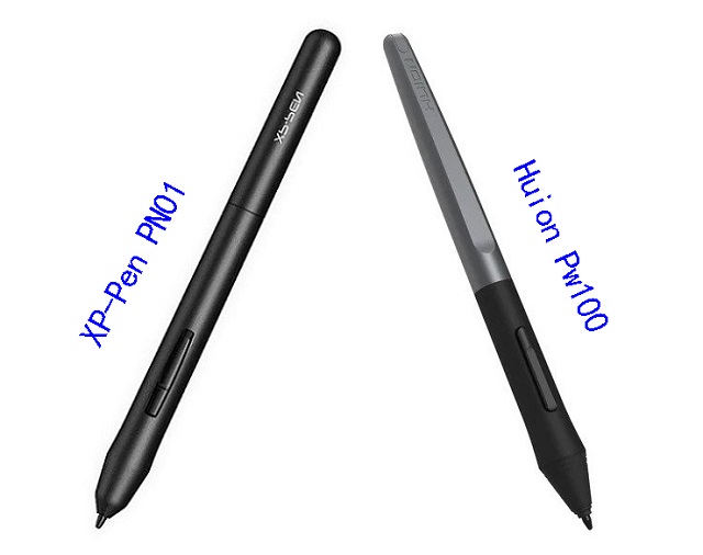 XP-Pen PN01 Stylus vs Huion PW100 Pen
