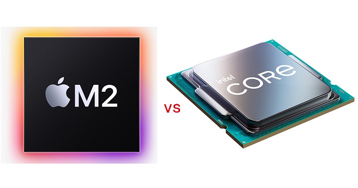 Apple M2 chip vs 12th Gen Intel processor